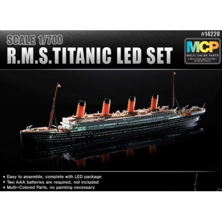 Kit modello RMS Titanic + LED setUpper ponte e cabina illuminazione effectMCP (Multicolore parti) LED stare unit.Display con hol