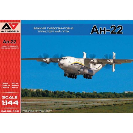 Kit modello Aeromobile Antonov An-22 Heavy Turboprop Transport (2 varianti di marcatura)