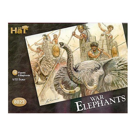 Figurini War Elephants 6 Elephants 18 figures.