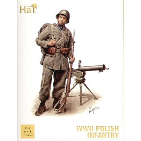 Figurini WWII Polish Infantry x 96 figures per box. Description - Includes infantry officers NCOs light and heavy machine guns a