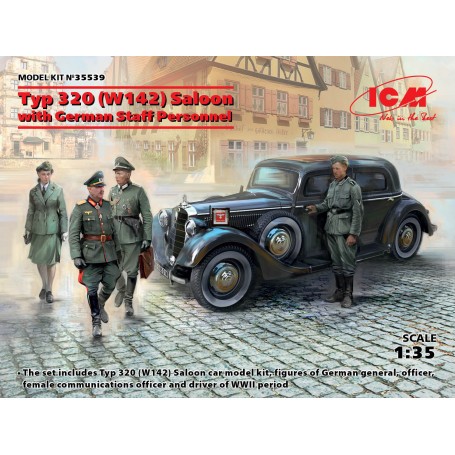 Kit Modello Tipo 320 (W142) Berlina, carro personale tedesco della Seconda Guerra Mondiale con personale tedesco