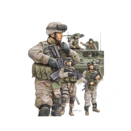 Figurini Modern US Army Armour Crew & Infantry Set