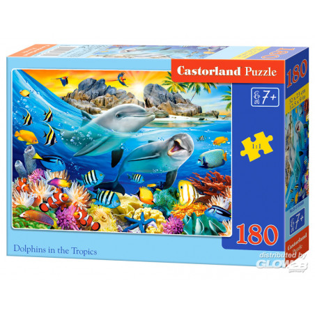  Dolphins in the Tropics Puzzle 180 Tiles