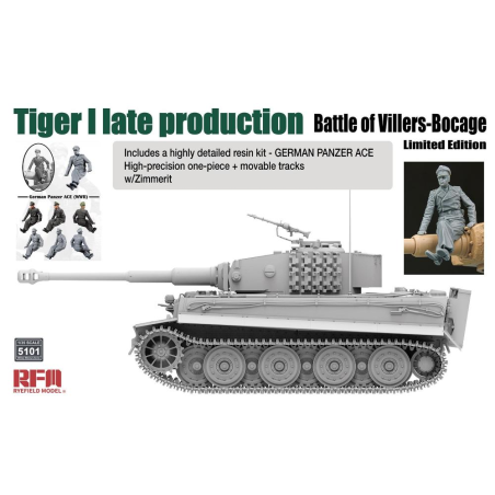 Kit Modello  RYE FIELD MODEL: 1/35; Tiger I Late Production (Battle Of Villers-Bocage)