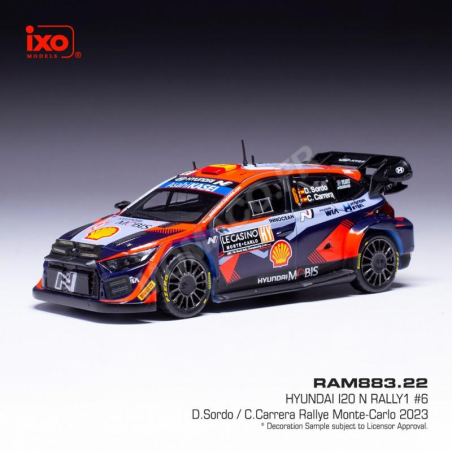 Automodello  HYUNDAI I20 N 6 SORDO/CARRERA RALLYE WRC1 MONTE CARLO 2023