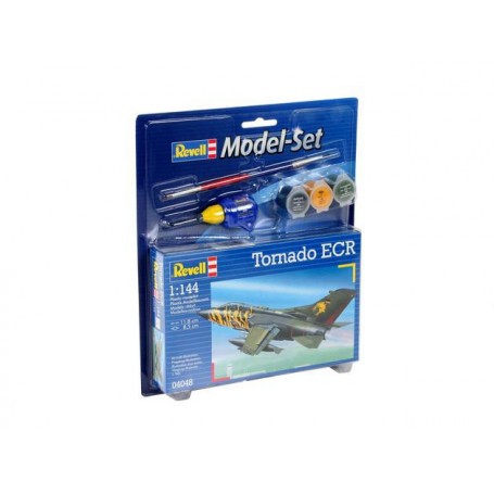 Modellini di aerei Tornado Ecr Model Set - box containing the model, paints, brush and glue